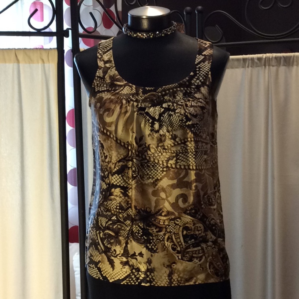 St John 100% Silk Sleeveless Top Size Small